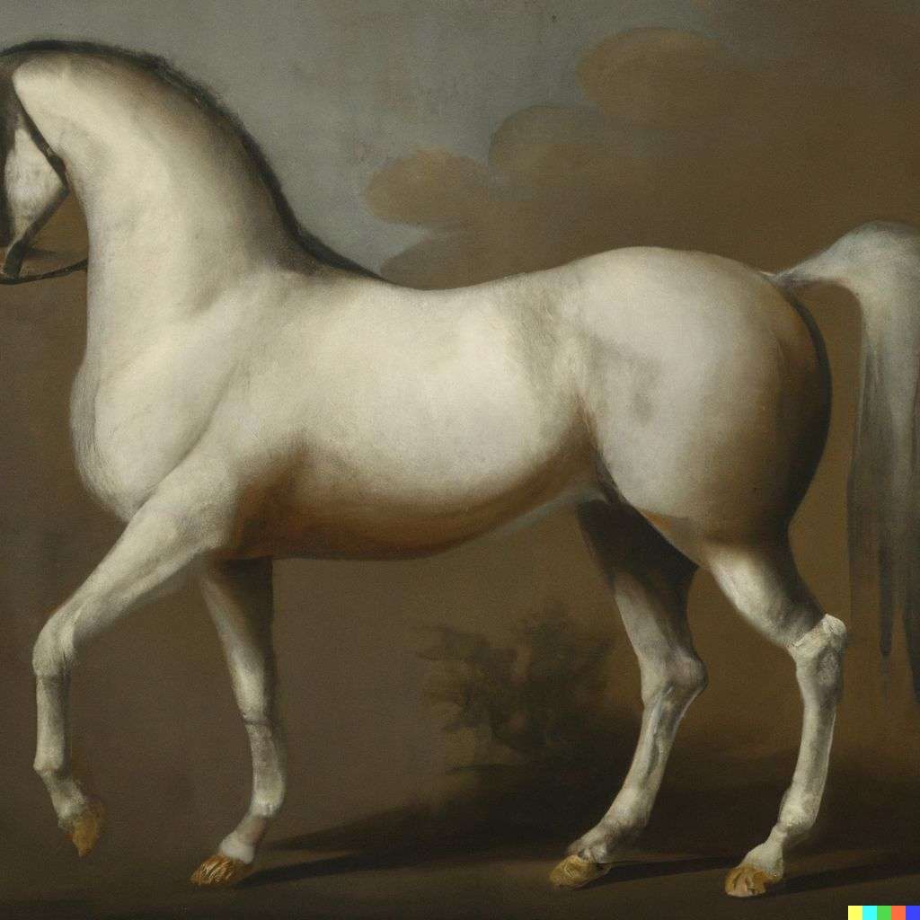 a horse, painting from the 18th century